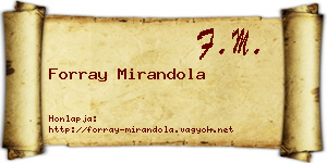 Forray Mirandola névjegykártya