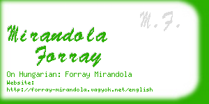 mirandola forray business card